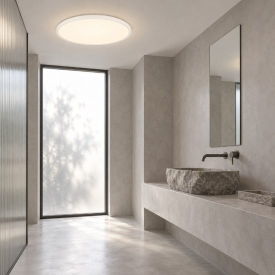 Eglo rovito plafoniera led 16,8w cct 2700k 6500k 50cm ip44 per bagno moderna bianca