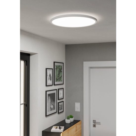 Eglo rovito plafoniera led 16,8w cct 2700k 6500k 50cm ip44 per bagno moderna bianca
