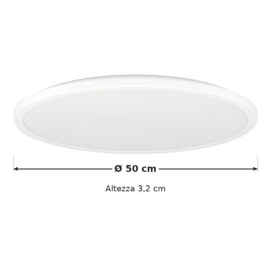Eglo rovito plafoniera led 16,8w cct 2700k 6500k 50cm ip44 per bagno moderna bianca
