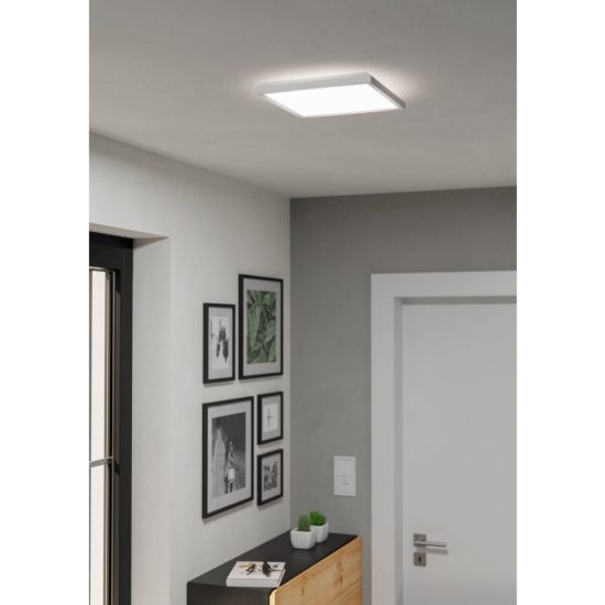 Eglo rovito plafoniera led 13,4w cct 2700k 6500k 29cm ip44 per bagno moderna bianca