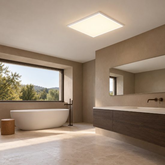 Eglo rovito plafoniera led 17w cct 2700k 6500k 50cm ip44 per bagno moderna bianca