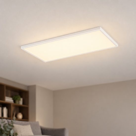 Eglo rovito plafoniera led 17,2w cct 2700k 6500k 57x30cm ip44 per bagno moderna bianca