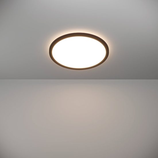 Eglo rovito r plafoniera led 18,5w cct 2700k 6500k 38,9cm ip44 con telecomando moderna nera