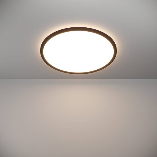 Eglo rovito r plafoniera led 16,8w cct 2700k 6500k 50cm ip44 con telecomando moderna nera