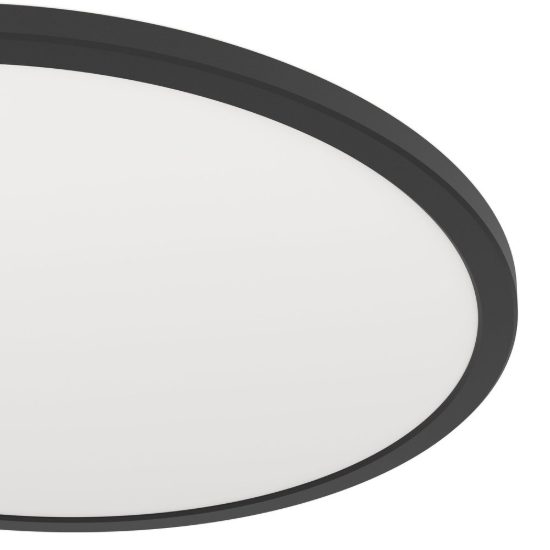 Eglo rovito r plafoniera led 16,8w cct 2700k 6500k 50cm ip44 con telecomando moderna nera