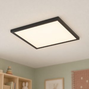 Eglo rovito r plafoniera led 17,6w cct 2700k 6500k 39cm ip44 con telecomando moderna nera