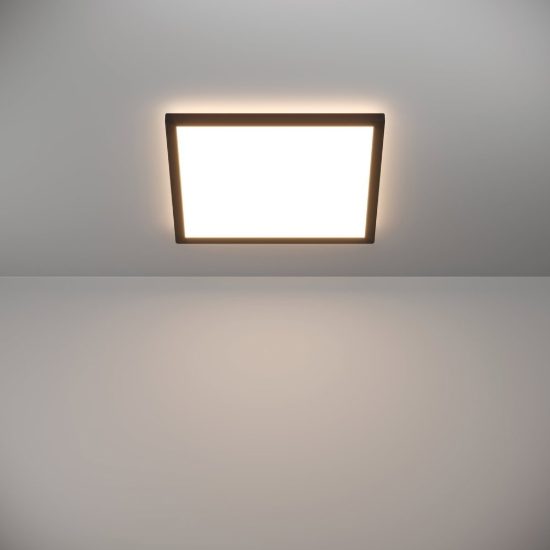 Eglo rovito r plafoniera led 17,6w cct 2700k 6500k 39cm ip44 con telecomando moderna nera
