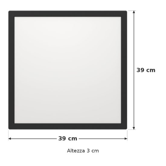 Eglo rovito r plafoniera led 17,6w cct 2700k 6500k 39cm ip44 con telecomando moderna nera