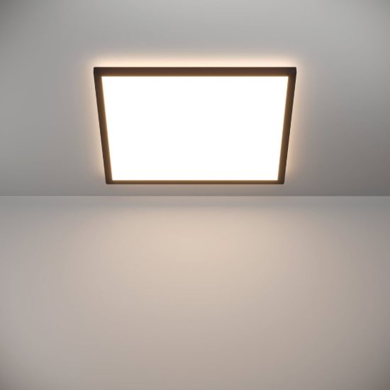 Eglo rovito r plafoniera led 17w cct 2700k 6500k 50cm ip44 con telecomando moderna nera