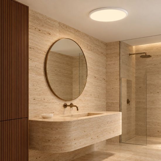 Eglo rovito r plafoniera led 18,5w cct 2700k 6500k 38,9cm ip44 con telecomando per bagno moderna bianca