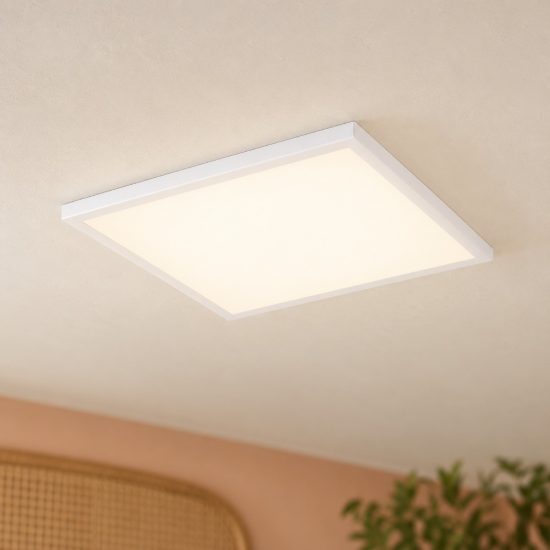 Eglo rovito r plafoniera led 17,6w cct 2700k 6500k 39cm ip44 con telecomando per bagno moderna bianca