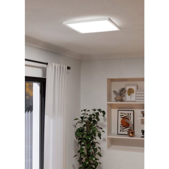 Eglo rovito r plafoniera led 17,6w cct 2700k 6500k 39cm ip44 con telecomando per bagno moderna bianca
