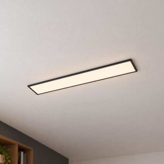 Eglo moradillo plafoniera led 33w cct 2700k 6500k 119,5cm per cucina moderna nera