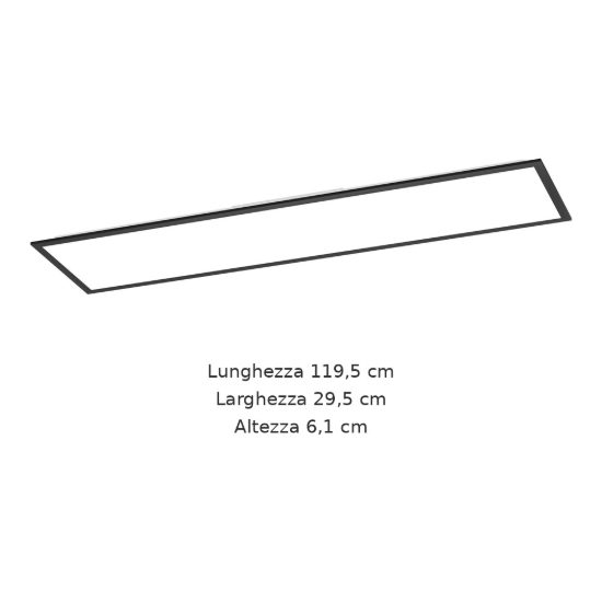 Eglo moradillo plafoniera led 33w cct 2700k 6500k 119,5cm per cucina moderna nera