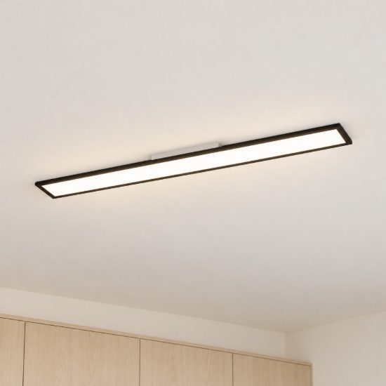 Eglo moradillo plafoniera led 28w cct 2700k 6500k 119,5cm per cucina moderna nera