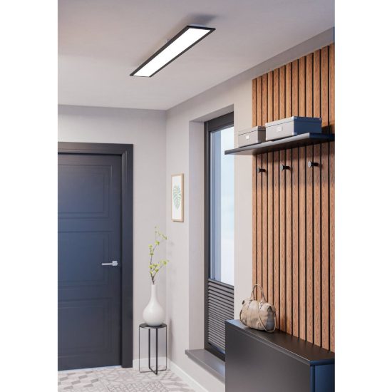 Eglo moradillo plafoniera led 28w cct 2700k 6500k 119,5cm per cucina moderna nera