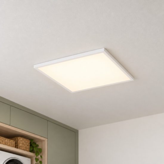 Eglo moradillo plafoniera led 18,8w cct 2700k 6500k 39,3cm per camera da letto moderna bianca