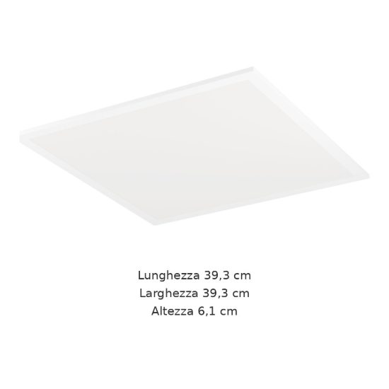 Eglo moradillo plafoniera led 18,8w cct 2700k 6500k 39,3cm per camera da letto moderna bianca