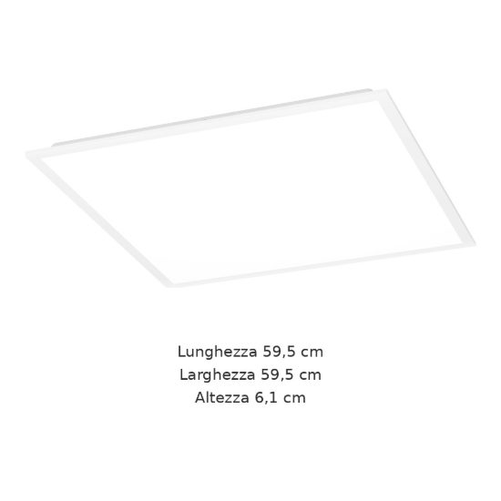 Eglo moradillo plafoniera led 32,5w cct 2700k 6500k 59,5cm per soggiorno moderna bianca