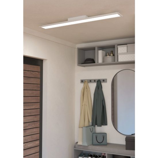 Eglo moradillo plafoniera led 28w cct 2700k 6500k 119,5cm per cucina moderna bianca