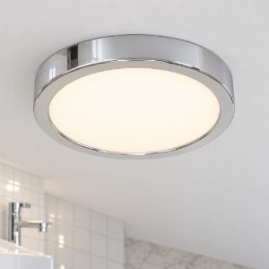 Eglo fueva 6 plafoniera led 11,5w cct 2700k 6500k 21,1cm ip44 per bagno moderna rotonda cromo