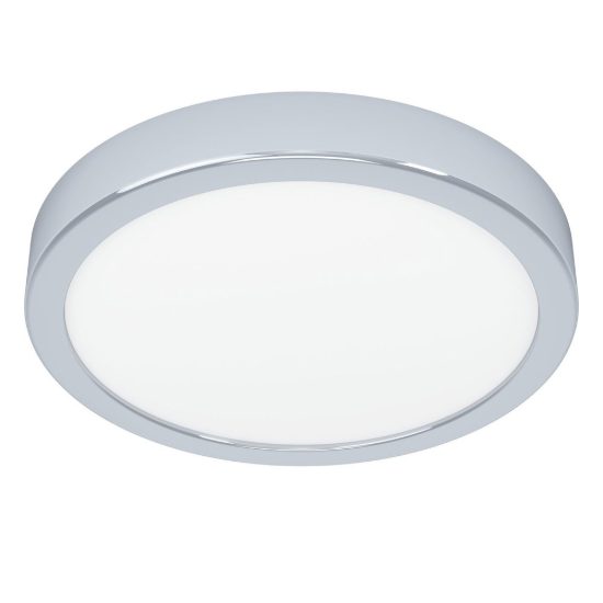 Eglo fueva 6 plafoniera led 11,5w cct 2700k 6500k 21,1cm ip44 per bagno moderna rotonda cromo
