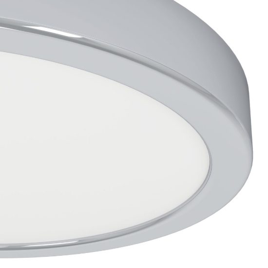 Eglo fueva 6 plafoniera led 11,5w cct 2700k 6500k 21,1cm ip44 per bagno moderna rotonda cromo