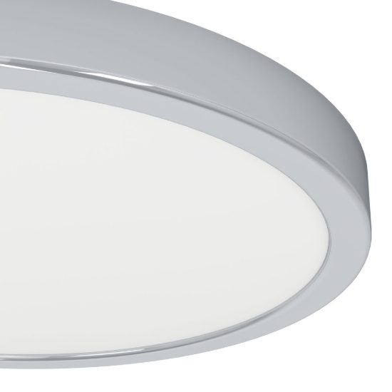 Eglo fueva 6 plafoniera led 14,2w cct 2700k 6500k 27,8cm ip44 per bagno moderna rotonda cromo