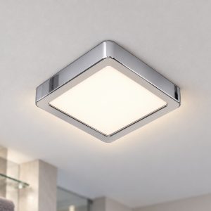 Eglo fueva 6 plafoniera led 7w cct 2700k 6500k 15cm ip44 per bagno moderna quadrata cromo