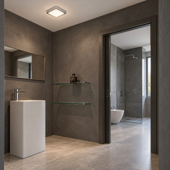 Eglo fueva 6 plafoniera led 7w cct 2700k 6500k 15cm ip44 per bagno moderna quadrata cromo