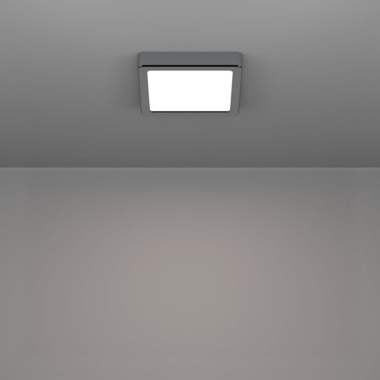 Eglo fueva 6 plafoniera led 7w cct 2700k 6500k 15cm ip44 per bagno moderna quadrata cromo