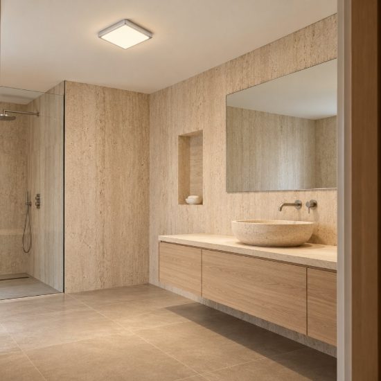 Eglo fueva 6 plafoniera led 10,5w cct 2700k 6500k 22cm ip44 per bagno moderna quadrata cromo