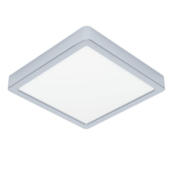 Eglo fueva 6 plafoniera led 10,5w cct 2700k 6500k 22cm ip44 per bagno moderna quadrata cromo