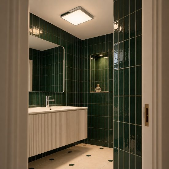 Eglo fueva 6 plafoniera led 13w cct 2700k 6500k 29cm ip44 per bagno moderna quadrata cromo