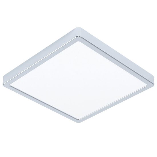 Eglo fueva 6 plafoniera led 13w cct 2700k 6500k 29cm ip44 per bagno moderna quadrata cromo