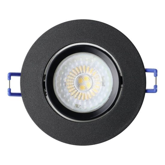Eglo barranco gu10 set 3 faretti da incasso per cartongesso orientabili foro 6,8cm nero