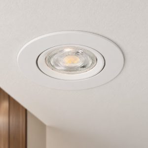 Eglo barranco gu10 faretto da incasso per cartongesso orientabile led 4,5w 3000k foro 6,8cm bianco