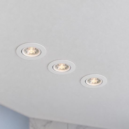 Eglo barranco gu10 set 3 faretti da incasso per cartongesso orientabili led 3x4,5w 3000k foro 6,8cm bianco