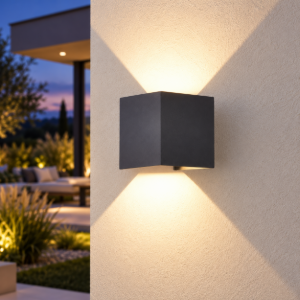 Applique cubo da esterno led 2700k ip54 dimmerabile 10cm grigio scuro