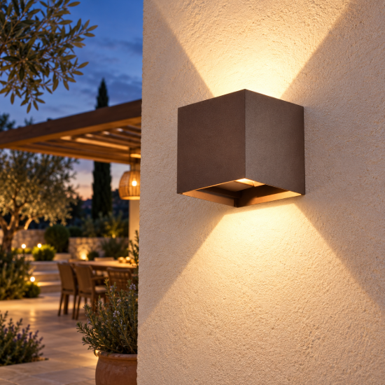 Applique da esterno corten led 2700k ip54 dimmerabile