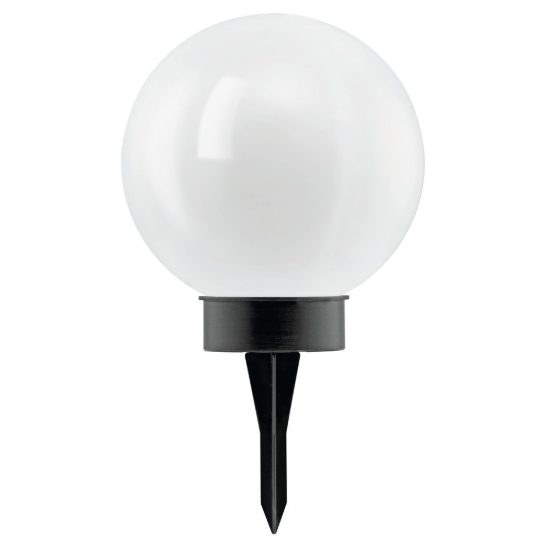 Eglo puglia lampada solare da giardino a sfera led 0,2w 3000k 20cm ip44 con picchetto moderna nera e bianca