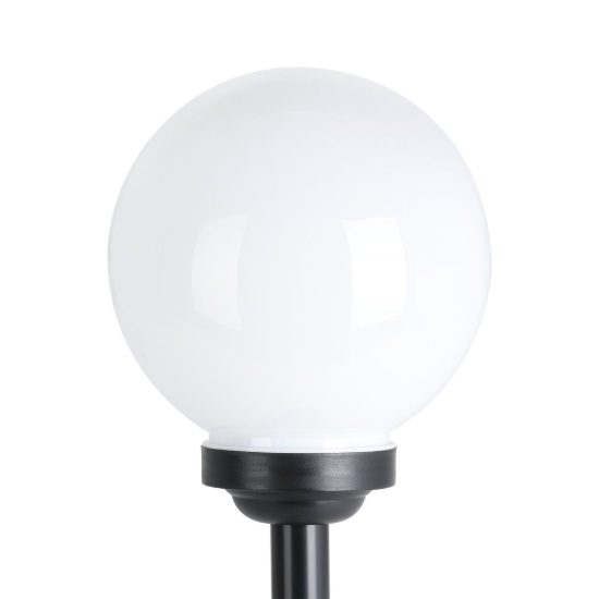 Eglo puglia lampada solare da giardino a sfera led 0,2w 3000k 20cm ip44 con picchetto moderna nera e bianca