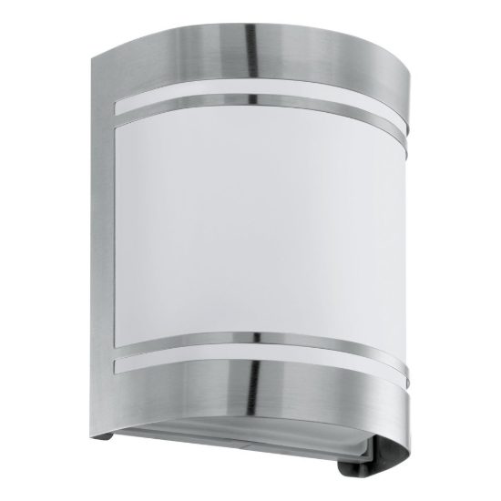 Eglo cerno applique da esterno 14cm ip44 moderna rettangolare acciaio inox