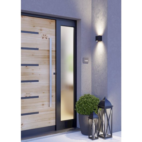 Eglo tressanti applique da esterno led 2,9w 3000k 9,1cm ip44 ricaricabile moderna a onda nera opaca con sensore di movimento
