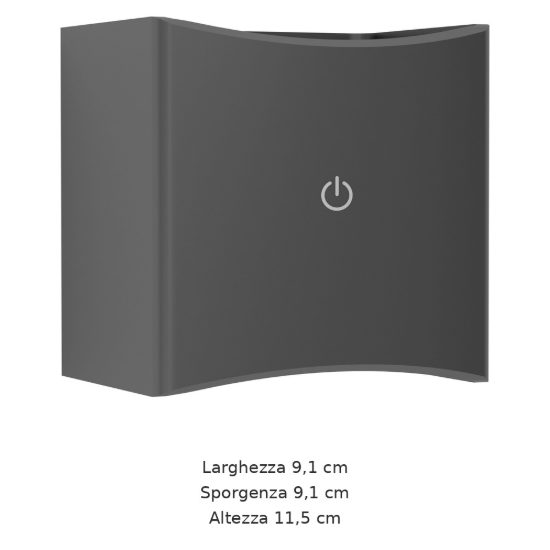 Eglo tressanti applique da esterno led 2,9w 3000k 9,1cm ip44 ricaricabile moderna a onda nera opaca con sensore di movimento