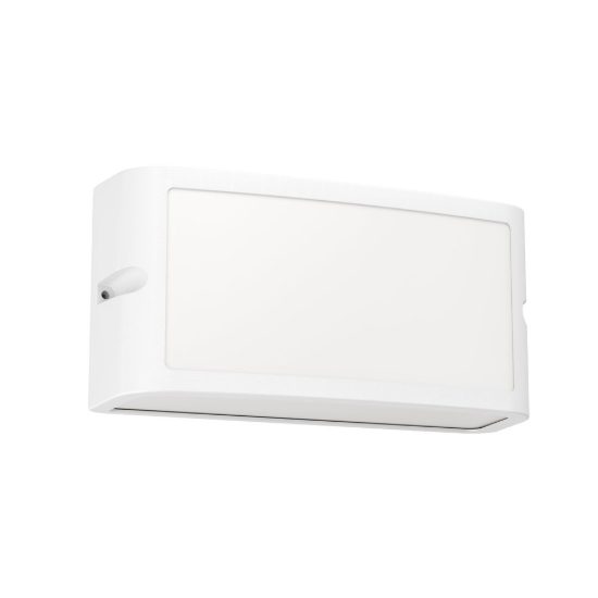 Eglo camarda applique da esterno led 10,5w 4000k 22cm ip54 moderna rettangolare a pannello bianca