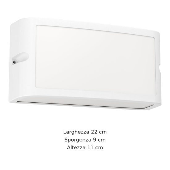 Eglo camarda applique da esterno led 10,5w 4000k 22cm ip54 moderna rettangolare a pannello bianca