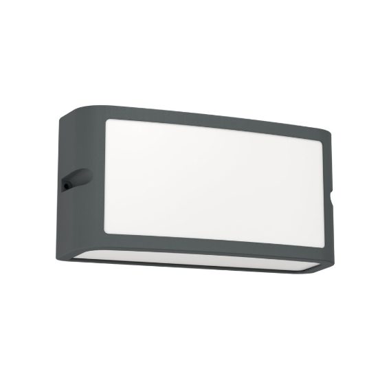 Eglo camarda applique da esterno led 10,5w 4000k 22cm ip54 moderna rettangolare a pannello antracite
