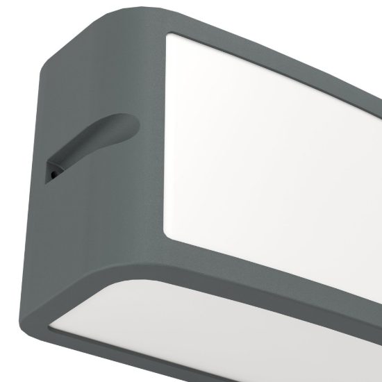 Eglo camarda applique da esterno led 10,5w 4000k 22cm ip54 moderna rettangolare a pannello antracite