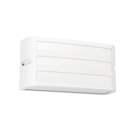 Eglo camarda applique da esterno 22cm ip54 moderna rettangolare a tre fasce bianca